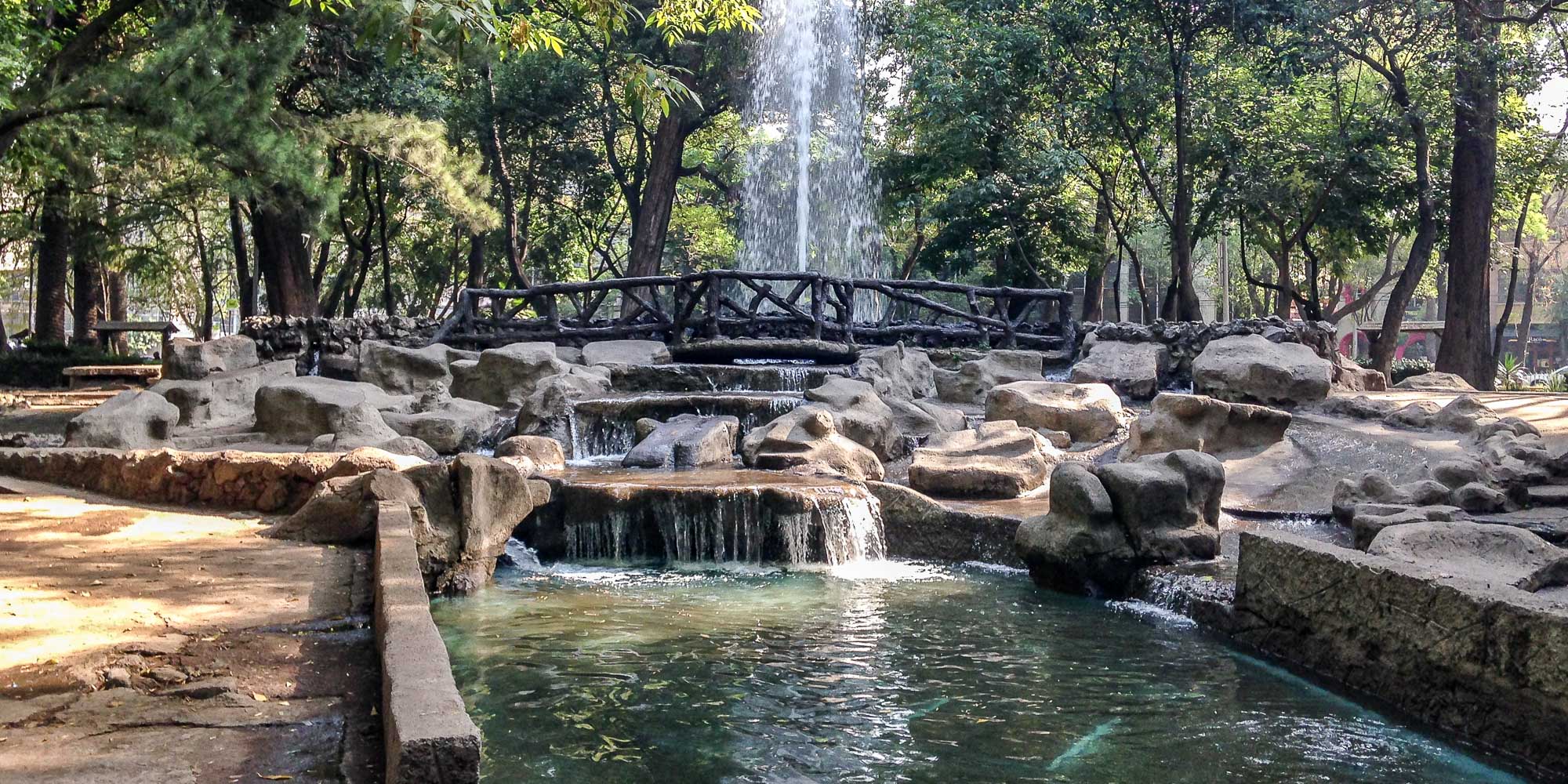 Park in Condesa neighborhood in Mexico City