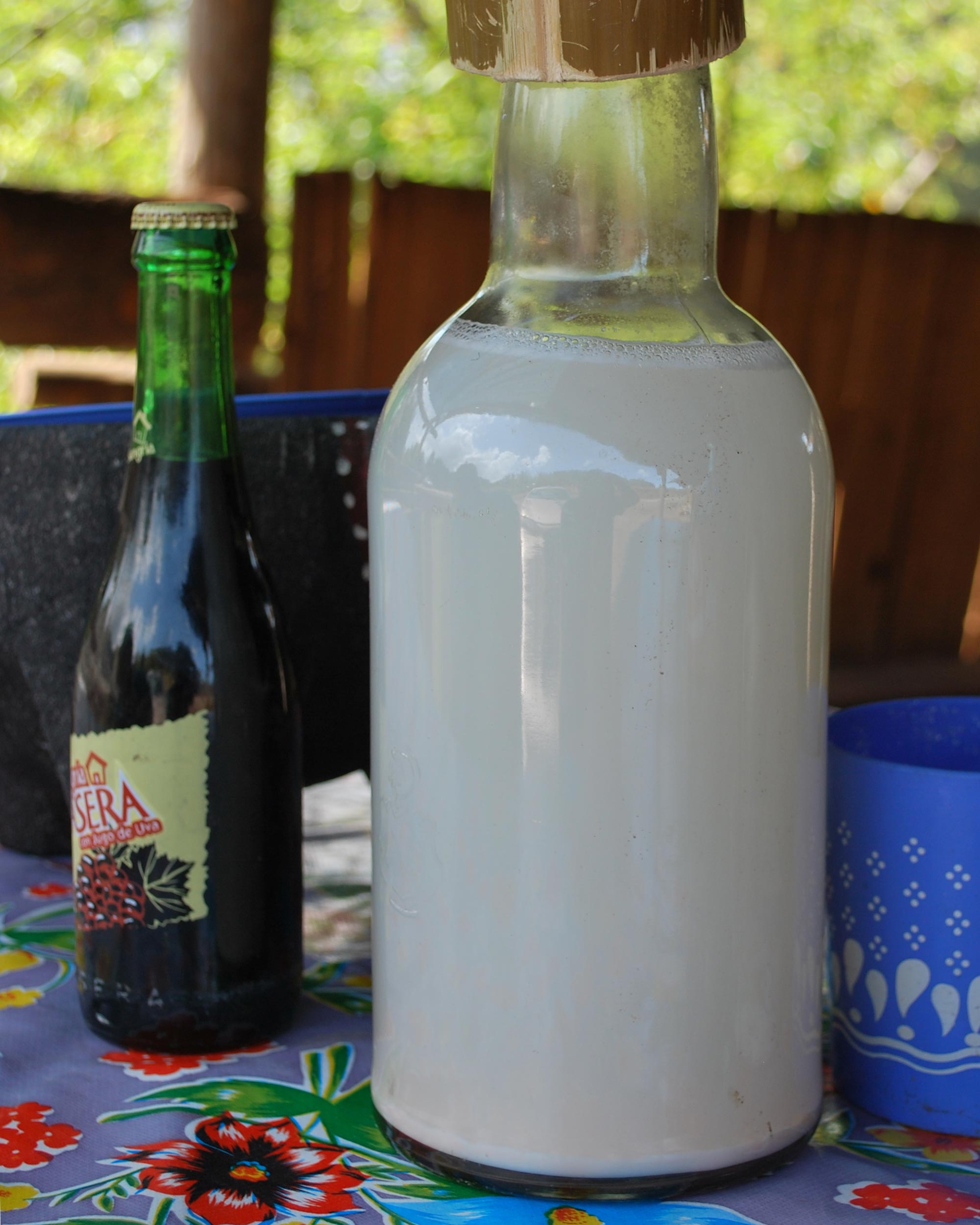 Bottle of Pulque in Mexico City