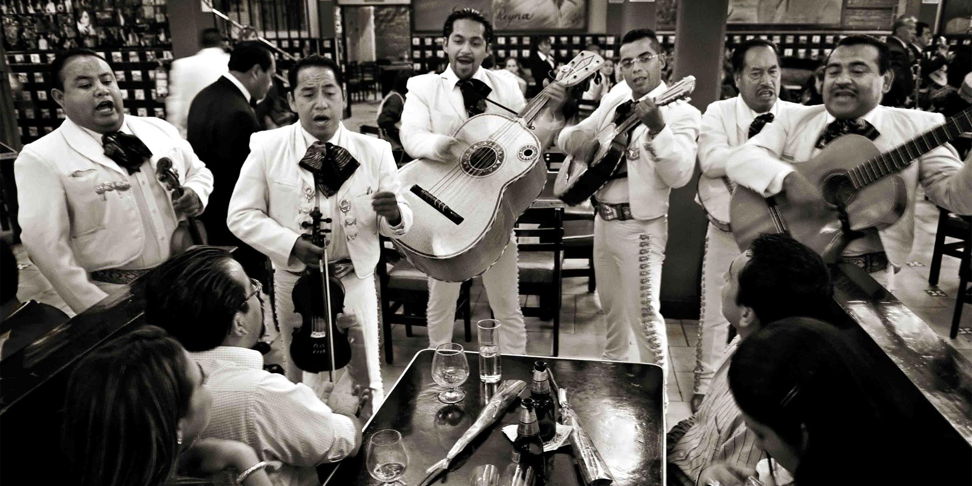 A mariachi band playing live music in Mexico City