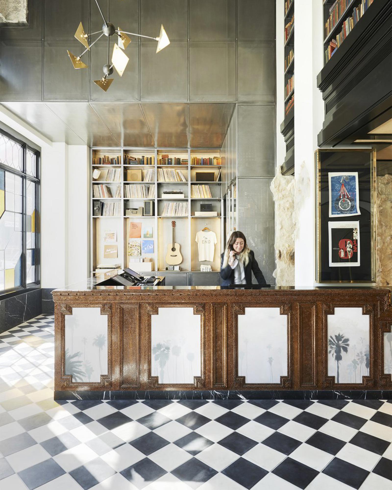 Lobby at the Ace Hotel in Downtown Los Angeles.